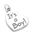 Its A Boy Heart sterling silver charm .925 x1 charm Nyfödda spädbarn pojkar