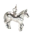 Donkey Mule 2D Sterling Silber Charm .925 x 1 Esel und Maultiere