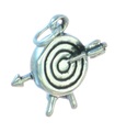 Archery Target Sterling Silber Charm .925 x 1 Archer Bow Arrow Charms