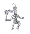 Charm de plata de ley del jugador de tenis .925 x 1 Charms de Sporting Sports