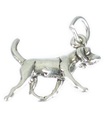 Charm para perro de plata de ley American Fox Hound .925 x1 Charms de perros de caza