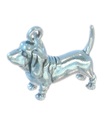 Basset Hound Sterling Silber Charm .925 x 1 Bassets Hounds Dogs Charms