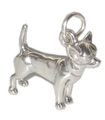 Breloque en argent sterling pour chien Chihuahua .925 x 1 Breloques pour chiens Chihuahuas