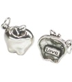 Apple Love sterling silver charm .925 x 1 Fruit with Meaning