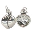 Peach Peace sterling silver charm .925 x 1 Fruit with Meaning