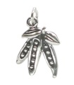 Peas in pod sterling silver charm .925 x 1 Pea and vegetable charms