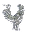 Charm de plata de ley con forma de gallo .925 x 1 Charms de gallo de gallina