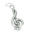 Solsleutel sterling zilveren bedel hanger .925 x 1 Muziek bedels