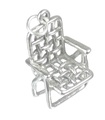 Charm in argento sterling sedia da giardino .925 x 1 ciondoli per sedie da giardino da giardino