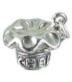 Cappello da cuoco charm in argento sterling .925 x 1 Cappelli da cuoco Toque Dodin Bouffant