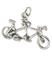 Tandem Bicycle sterling silver charm .925 x 1 Bikes charms