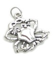 Charm colgante de plata esterlina con cangrejo .925 x 1 Charms del zodiaco Cancer Crabs