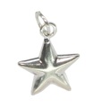 Stern 2D Sterling Silber Charm .925 x 1 Stern Charms