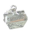 Charm en argent sterling à emporter chinois .925 x 1 breloques TakeOut Away