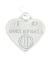 Ciondolo a cuore in argento sterling I Love Volleyball .925 x1 Ciondoli Pallavolo