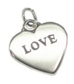 Pendentif à breloque en argent sterling Love Heart double face .925 x 1