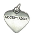 ACCEPTANCE hänge i sterlingsilver .925 x 1 Omhändertagande berlocker