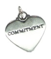 COMMITMENT sterling silver charm pendant .925 x 1 Dedication charms