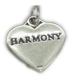 Colgante con dije de corazón de plata de ley HARMONY .925 x 1 Dijes de afirmación