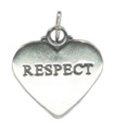 RESPEKT Sterling Silber Charm-Anhänger .925 x 1 Würde Charms