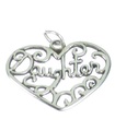 Ciondolo con ciondolo a forma di cuore in argento sterling figlia .925 x 1 Cuori delle figlie