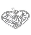 Ciondolo con ciondolo in argento sterling cuore della nipote .925 x 1 cuori