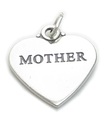 Mutter Sterling Silber Herz Charm-Anhänger .925 x 1 Family Charms