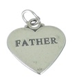 Faderhjärta hänge i sterlingsilver .925 x 1 Fathers Love charms