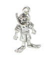 Charme en argent sterling de snorkeller mâle avec masque palmes tuba .925 x 1