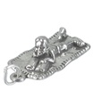 Person laying on a beach towel sterling silver charm .925 x 1 Holiday