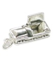 Funeral Casket Coffin sterling silver charm .925 x 1 Halloween charm