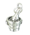 Champagne i Ice Bucket sterling silver charm .925 x 1 Firande berlocker