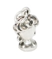 Charm in argento sterling con supporto per parrucca .925 x 1 parrucche Charms Hair Piece