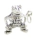 I Love Frogs Frog sterling silver charm .925 x 1 Toad Toads charms