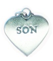 Son Affirmation Sterling Silber Herz Charm - Anhänger .925 x 1 Sons