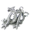 Pendentif breloque en argent sterling Dragon chinois LARGE .925 x 1 Dragons