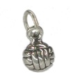 Charm petit volley-ball en argent sterling .925 x 1 Breloques de volley-ball