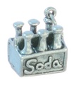 Paquete de seis botellas de refresco Charm de plata de ley .925 x 1 Charm de bebidas