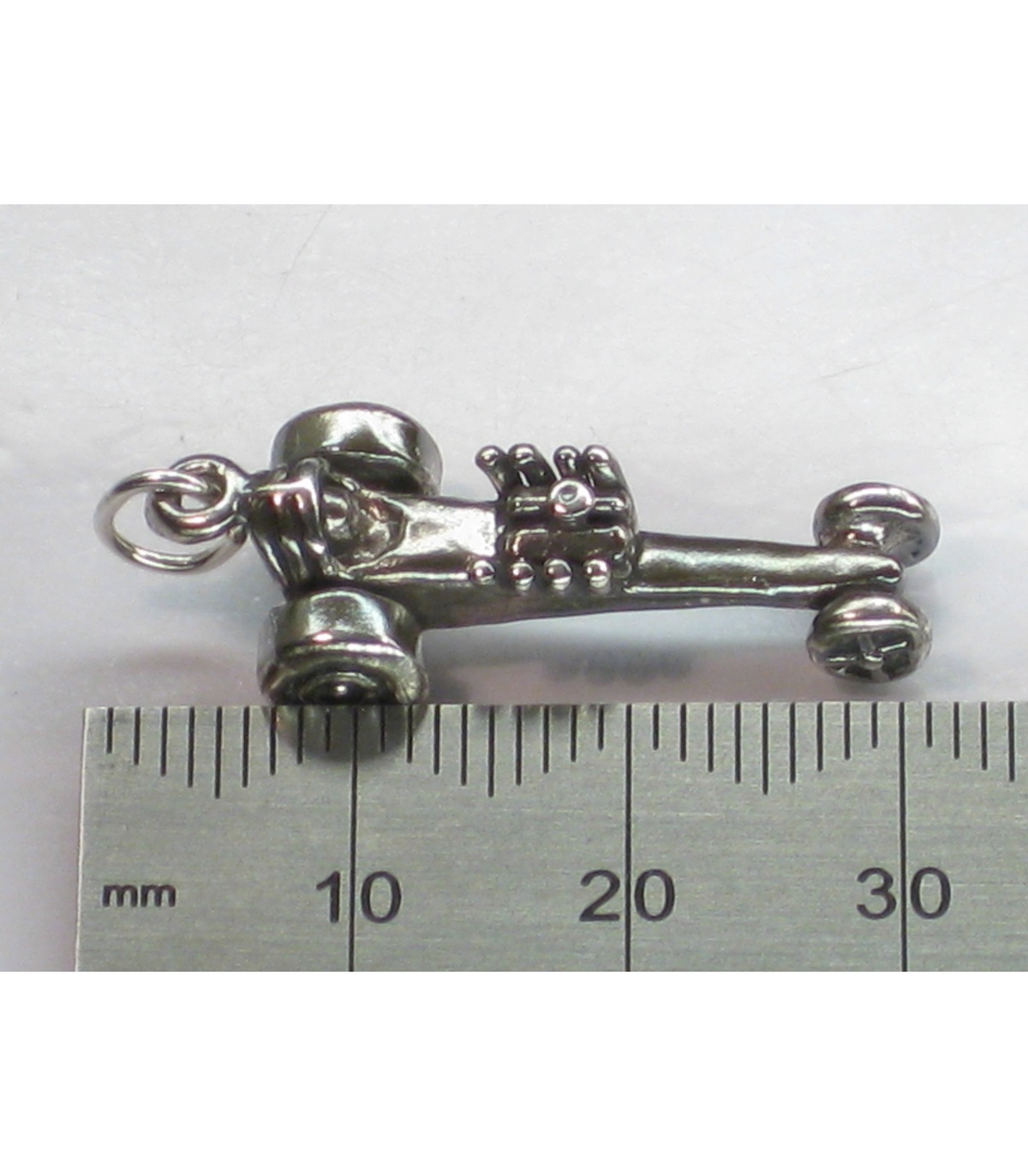 .925 hot Dragster Sterling Silver Jewelry Charm