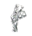 Lady Justice charm i sterling silver .925 x 1 Law Courts Lagar charm