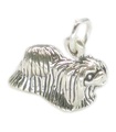 Breloque en argent sterling chien pékinois .925 x 1 Breloques pour chien