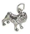 Charm de plata de ley para perro Pug .925 x 1 Charms para perros Pugs Doggy