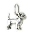 Breloque en argent sterling petit chien Chihuahua .925 x 1 Breloques pour chiens