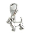 Colgante pequeño de plata de ley para perro Chihuahua con clip .925 x 1 Colgantes para perros