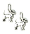 Förpackning med 2 Chihuahua Dogs TINY charmar i sterlingsilver .925 Dog