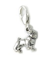 Pug dog TINY charm i sterling silver .925 x 1 Pugs Dogs charm