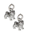 Förpackning med 2 Pug Dog TINY charm i sterling silver .925 Pugs Dogs charm