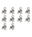 Lot de 10 breloques en argent sterling Pug Dog Tiny Charm Pugs Dogs