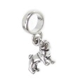 TINY Pug dog  sterling silver charm on bead fitting .925 x 1 Pugs