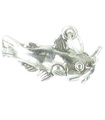 Charm de plata esterlina de bagre .925 x 1 Charms de pez gato y pez